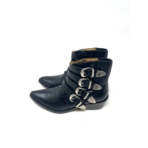 TOGA PULLA women's western buckle booties in black - Picture 3 of 9